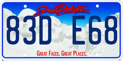 SD license plate 83DE68