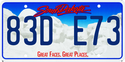 SD license plate 83DE73