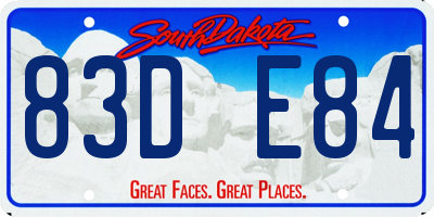 SD license plate 83DE84