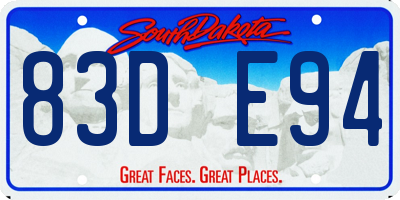 SD license plate 83DE94