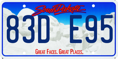 SD license plate 83DE95