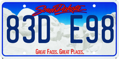 SD license plate 83DE98