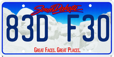 SD license plate 83DF30