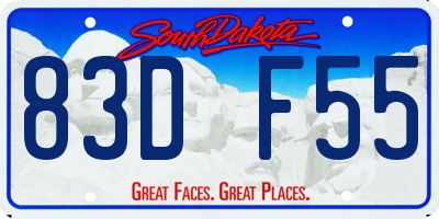 SD license plate 83DF55