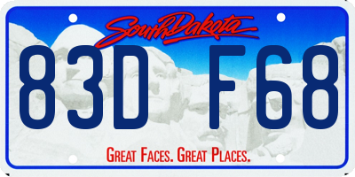 SD license plate 83DF68