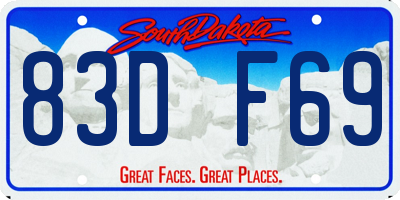 SD license plate 83DF69