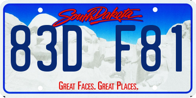 SD license plate 83DF81