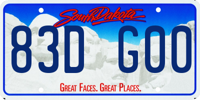 SD license plate 83DG00