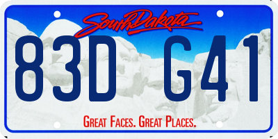 SD license plate 83DG41