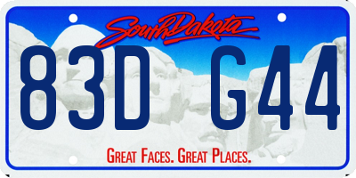 SD license plate 83DG44