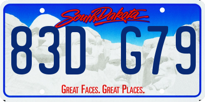 SD license plate 83DG79