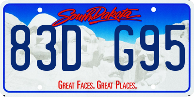 SD license plate 83DG95