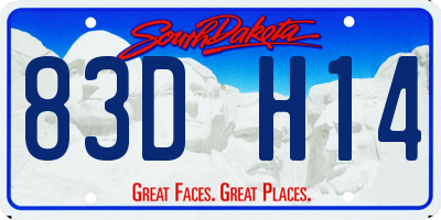 SD license plate 83DH14