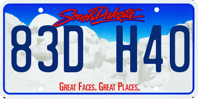 SD license plate 83DH40