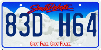 SD license plate 83DH64