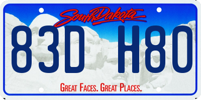 SD license plate 83DH80