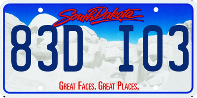 SD license plate 83DI03