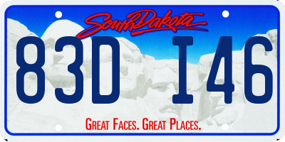 SD license plate 83DI46