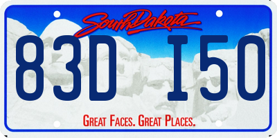 SD license plate 83DI50