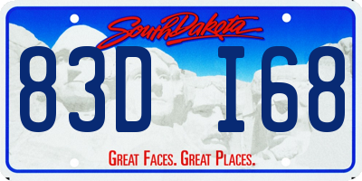 SD license plate 83DI68