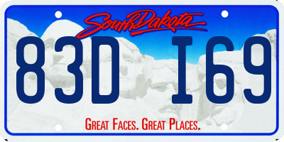 SD license plate 83DI69