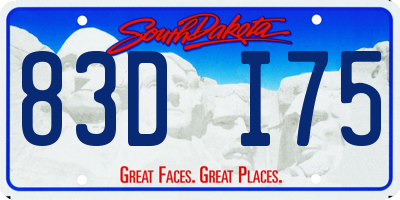 SD license plate 83DI75