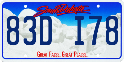 SD license plate 83DI78