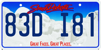 SD license plate 83DI81