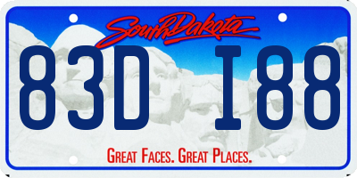 SD license plate 83DI88