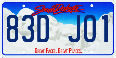 SD license plate 83DJ01