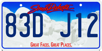 SD license plate 83DJ12