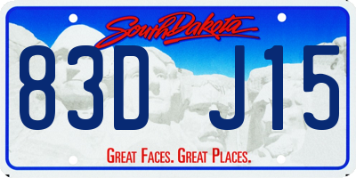 SD license plate 83DJ15