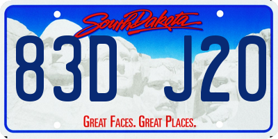 SD license plate 83DJ20
