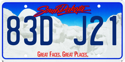 SD license plate 83DJ21