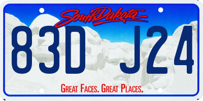 SD license plate 83DJ24