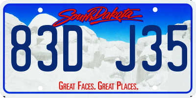 SD license plate 83DJ35