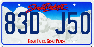 SD license plate 83DJ50