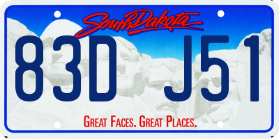 SD license plate 83DJ51