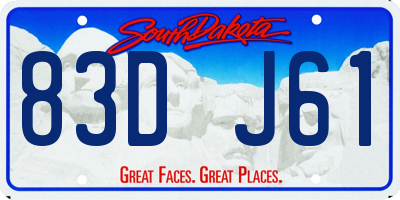 SD license plate 83DJ61