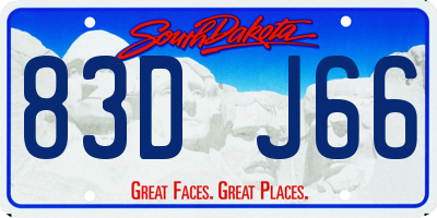 SD license plate 83DJ66