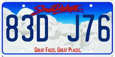 SD license plate 83DJ76
