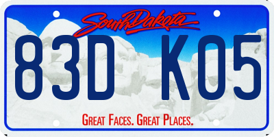 SD license plate 83DK05