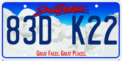 SD license plate 83DK22