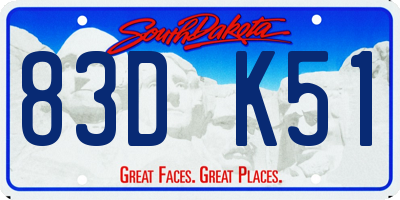 SD license plate 83DK51