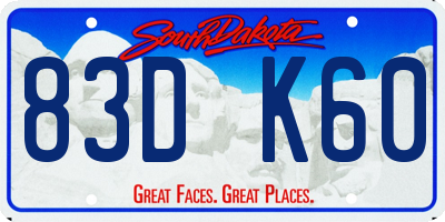SD license plate 83DK60