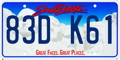 SD license plate 83DK61