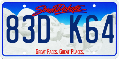 SD license plate 83DK64