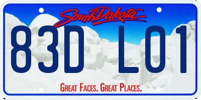 SD license plate 83DL01