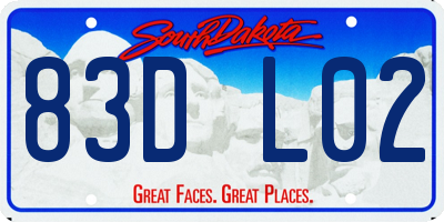 SD license plate 83DL02