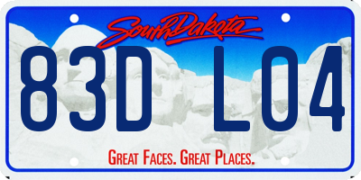 SD license plate 83DL04